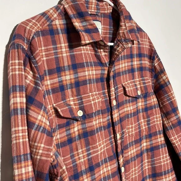 American Eagle Men’s Super Soft Rust Beach Flannel Long Sleeve Shirt Size Medium - Picture 8 of 11